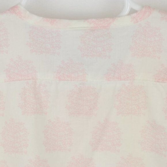 Egg Baby Infant 3-6 Months White Pink Tree Print Button Up Ruffle Sleeve Blouse - Picture 4 of 9